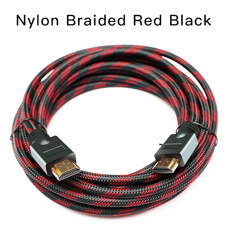 Shuliancable Long HDMI-compatible Cable Nylon Braid Cable 1080P 3D gold plated Cable High speed for HD TV XBOX PS3: Nylon Braid red / 10m