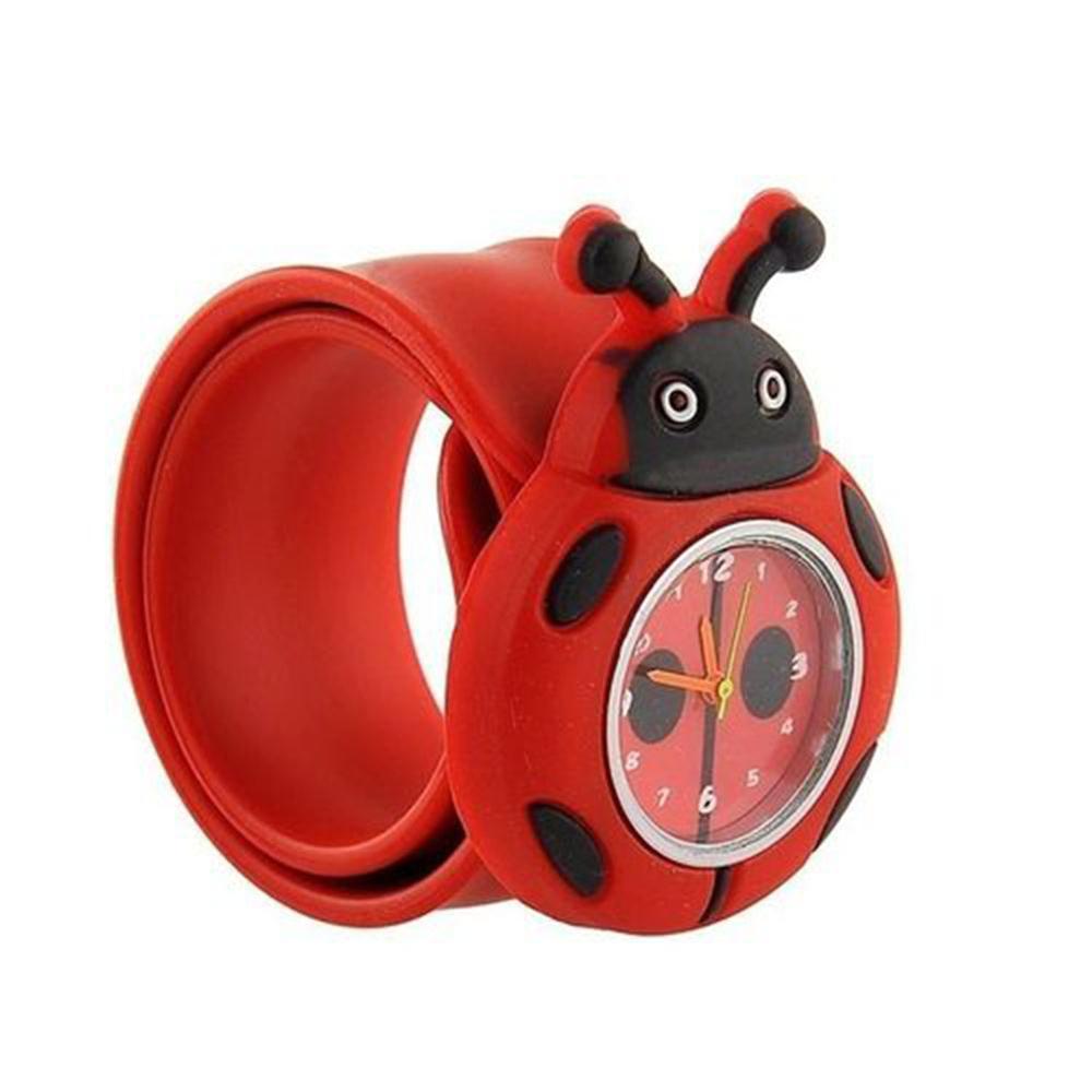 Cartone Animato per bambini Giocattoli Orologio Carino Animale di Frutta Per Bambini Silicone Accarezzò Orologio Della Ragazza del Bambino Giocattolo Preferito Orologio Al Quarzo Regalo Di Compleanno: ladybug