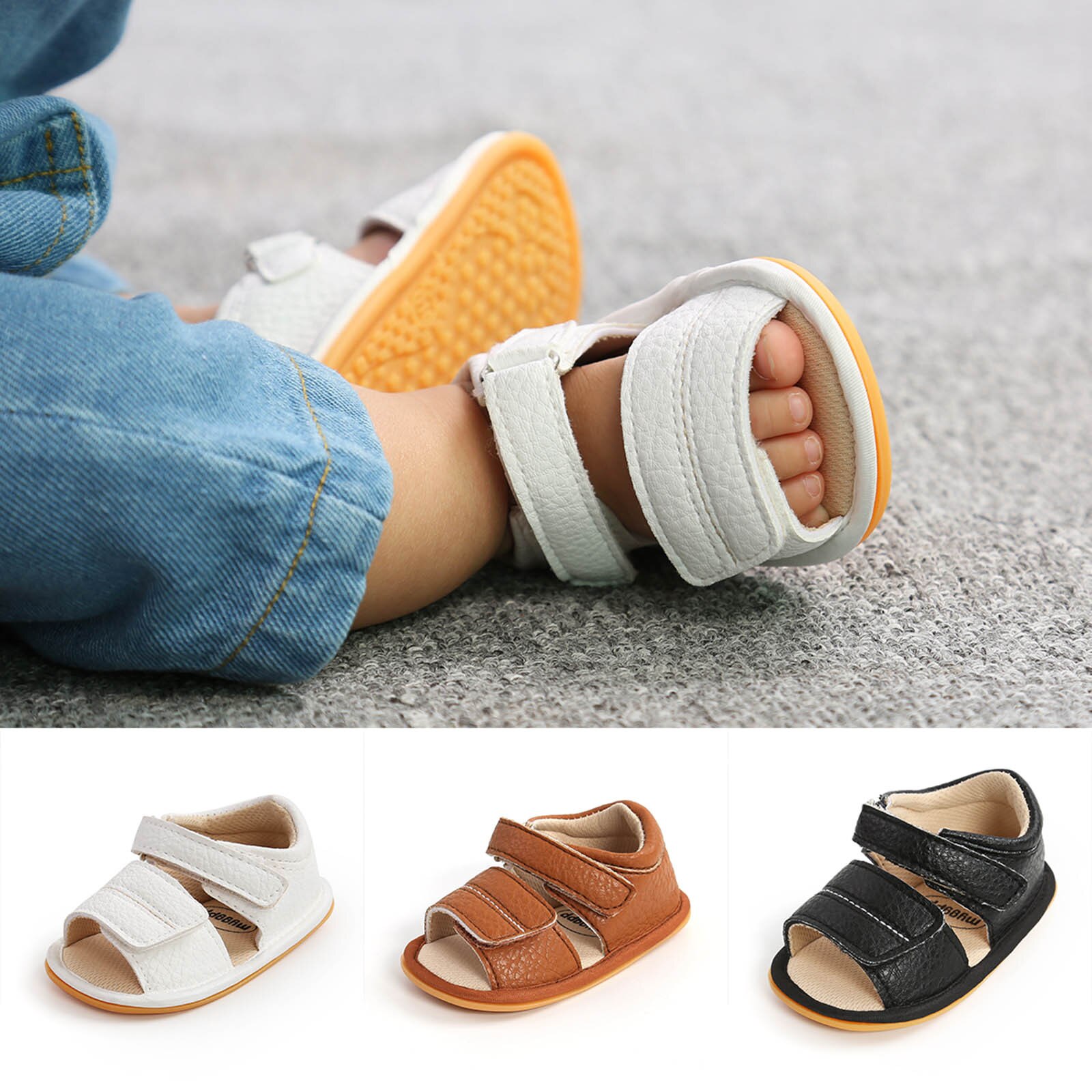 Casual Kinderen Leren Schoenen Baby Jongens Meisjes Kleding Sandalen Zachte Non-Slip Rubberen Zool Prewalker Platte Wandelschoenen