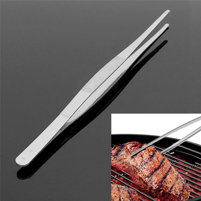 Rostfritt stål grill kött tång mat tång klämma kök stek klämma lång pincett pincett grill buffé bbq verktyg