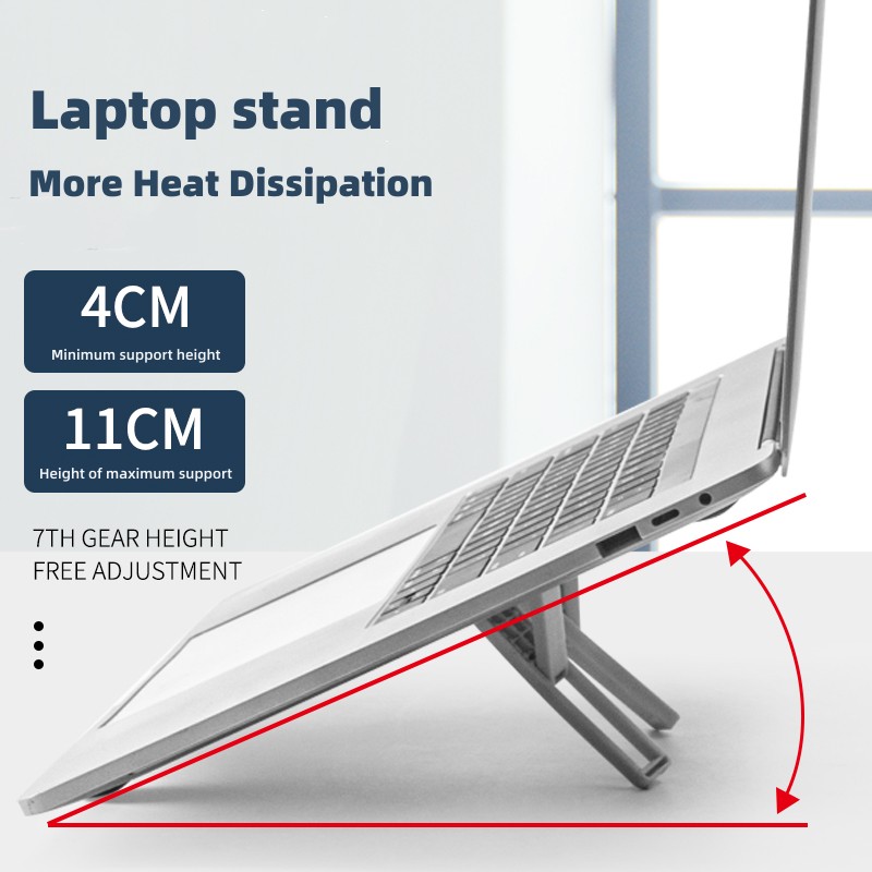 Laptopholder til macbook, foldbar, justerbar aluminiums computer, pc, tablet-holder, notebook-bord, bærbar computerholder, varmeafledning