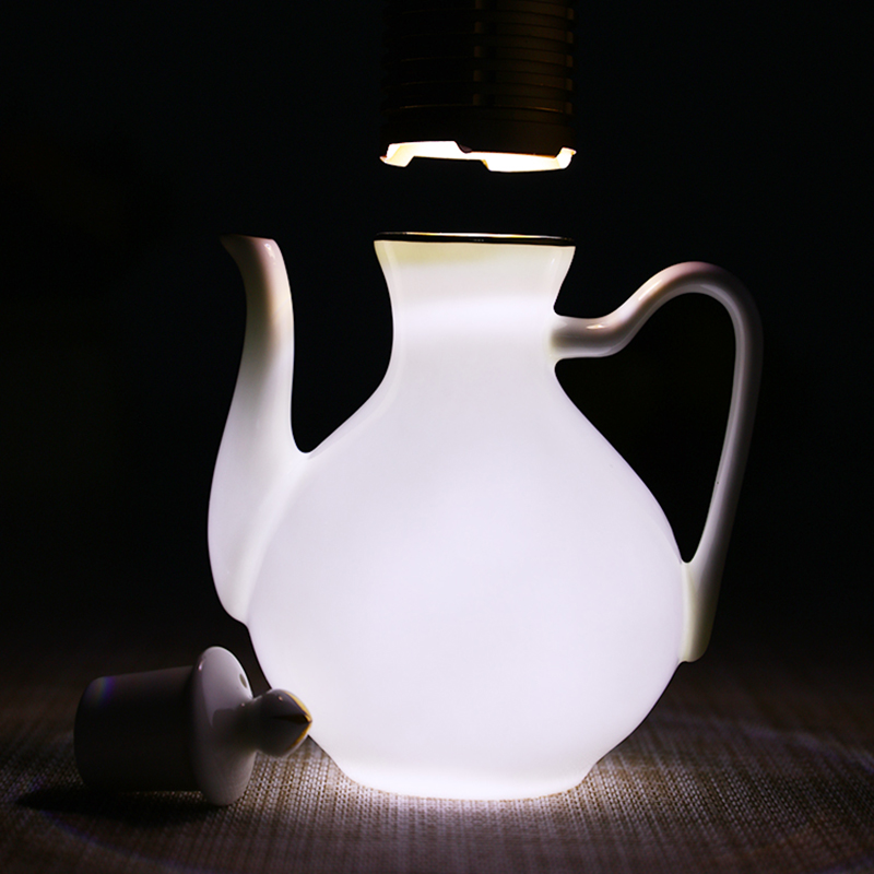 Dining Table Oil Bottle No Drip Dispenser Cooking Ceramic Oil Bottle Container Storage White Cosas De Cocina Kitchen Tool OC50TL