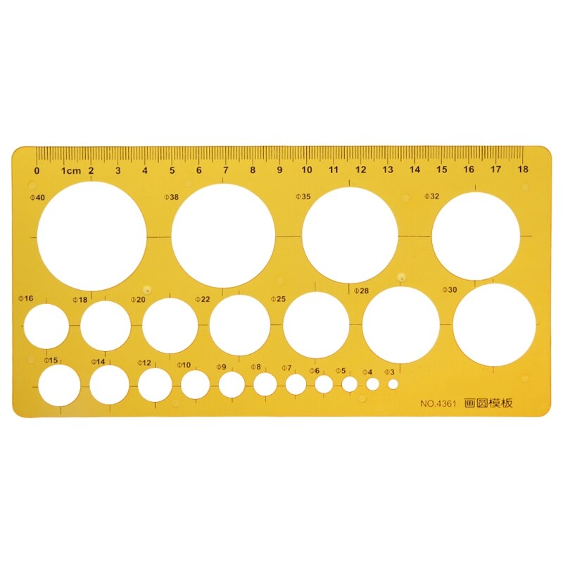 K Resin Circles Geometric Template Ruler Stencil Drawing Measuring Tool Students