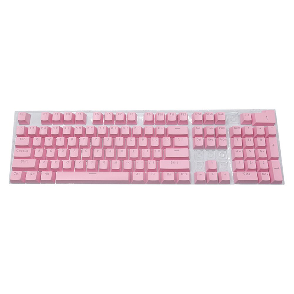 104pcs Universal Mechanical Keyboard Keycaps Computer PC Laptop Mechanical Keyboard Laptop Key Cap Set: Pink