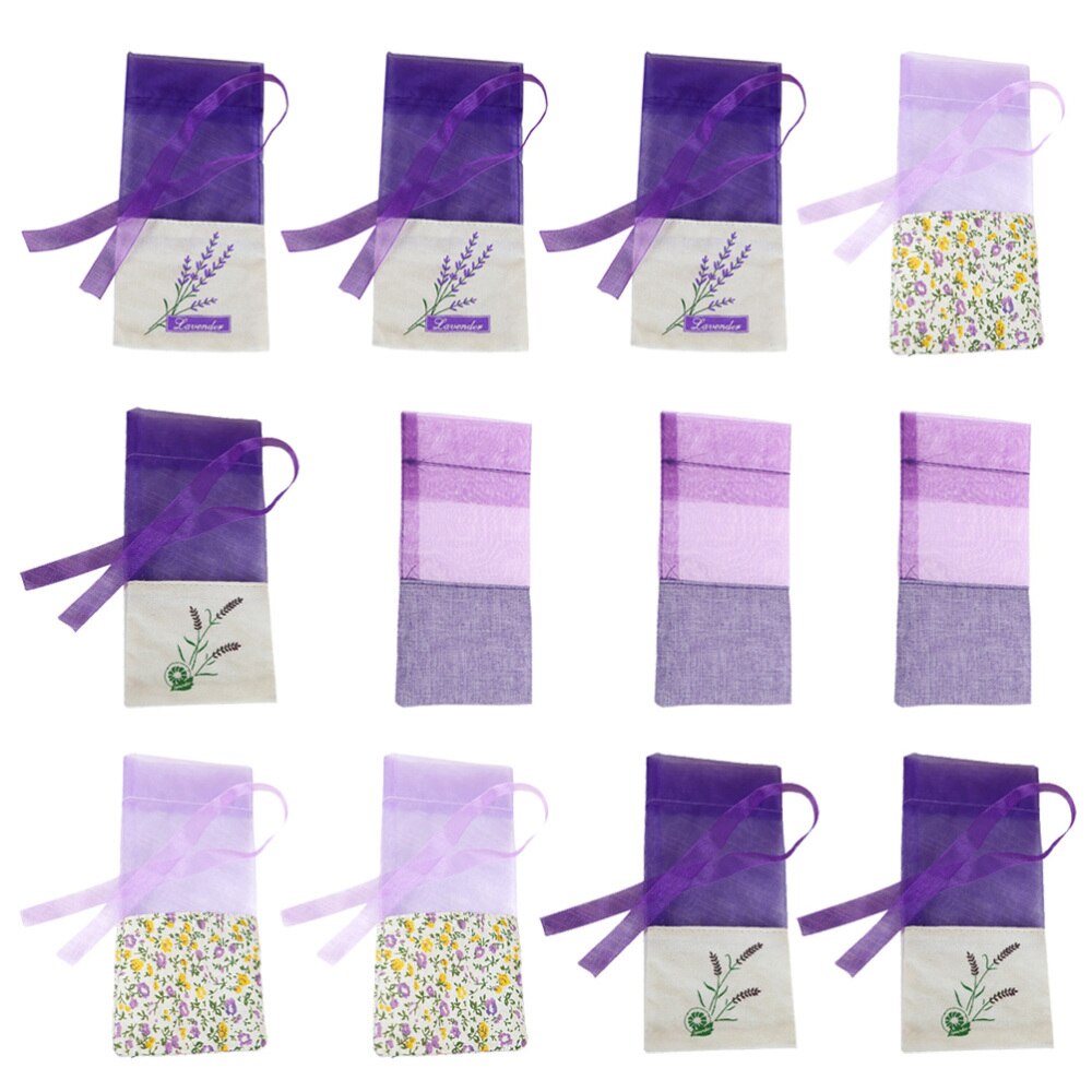 10pcs Floral Printing Lavender Bags Empty Fragrance Pouch Sachets Bag for Relaxing Sleeping Light Purple: As Shown 2