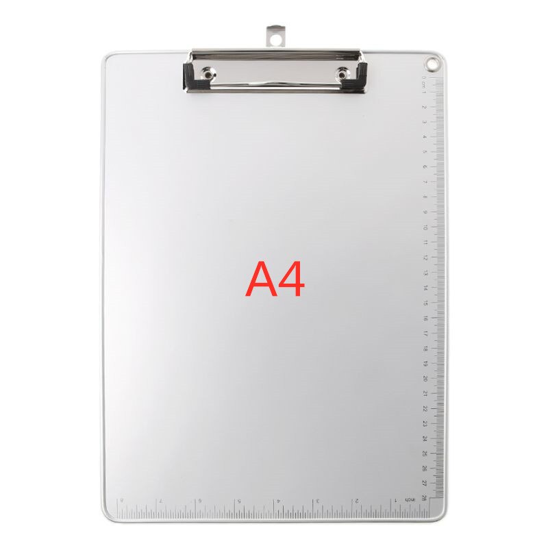 Bærbar  a4/a5 aluminiumslegering skriveklip bord skridsikker fil hardboard papirholder til kontorskole papirvarer: Lilla