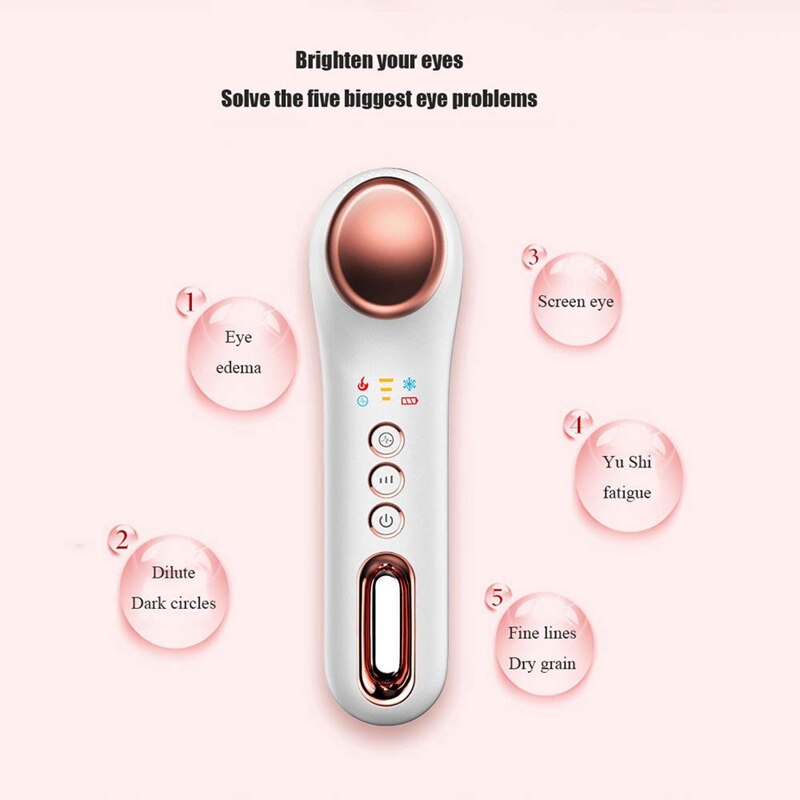 and Cold Beauty Eye Instrument, Ice Compress Vibration Removal Dark Circles Electric Beauty Eye Care Instrument
