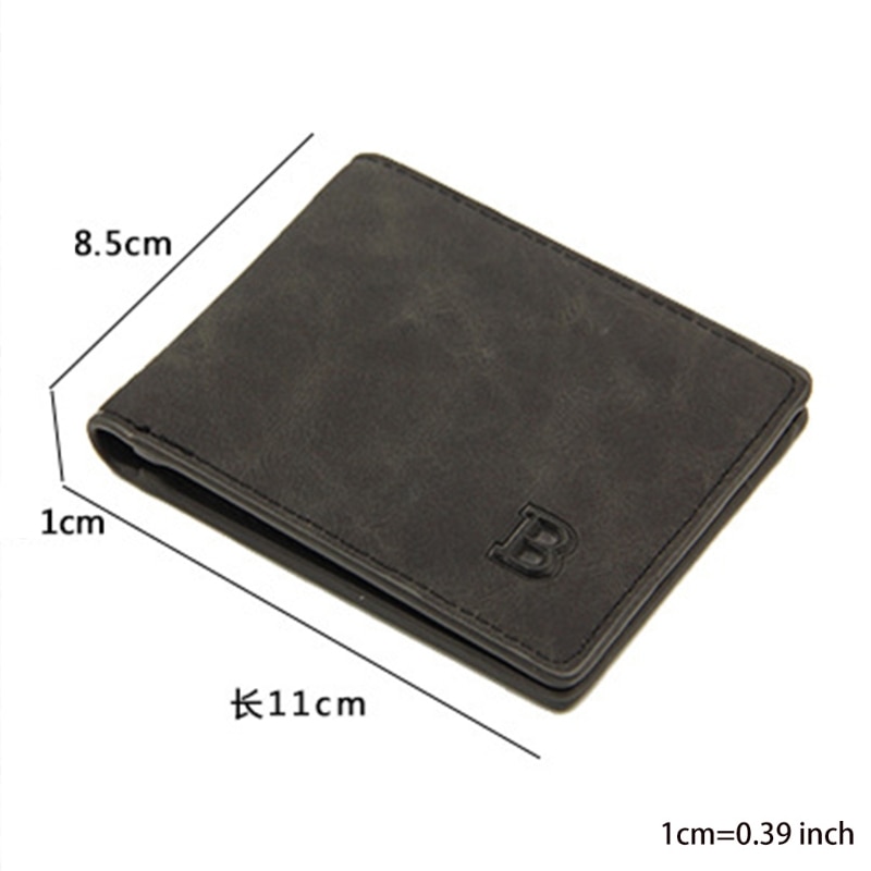 Mannen Pu Lederen Vintage Korte Wallet Credit Card Holder Bifold Zakelijke Portemonnee