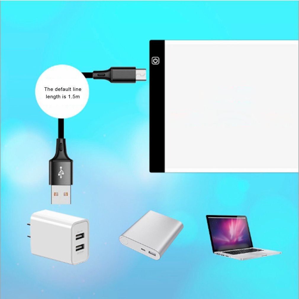 Tyenaza A3 LED-kopieerbord, draagbare tekentafel LED-kopieerbord met verstelbare Brightnes, schetsen bureau voor animatie, ontwerpen, tekenen