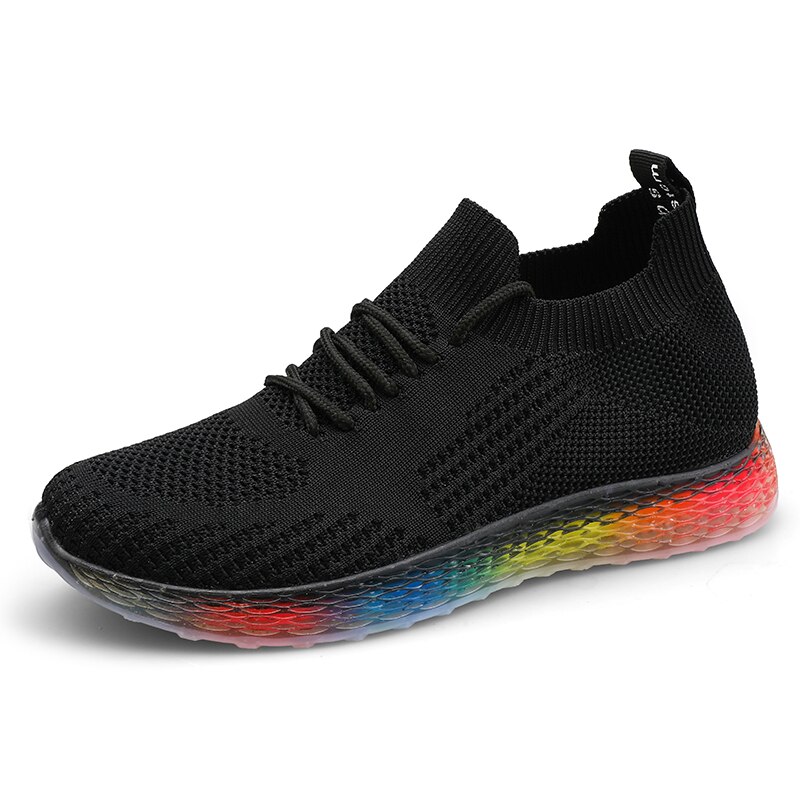 Buty do tenisa dla kobiet oddychające trampki różowa siatka powietrzna obuwie damskie 2019 modne sportowe buty treningowe Tenis Feminino: Black / 7.5