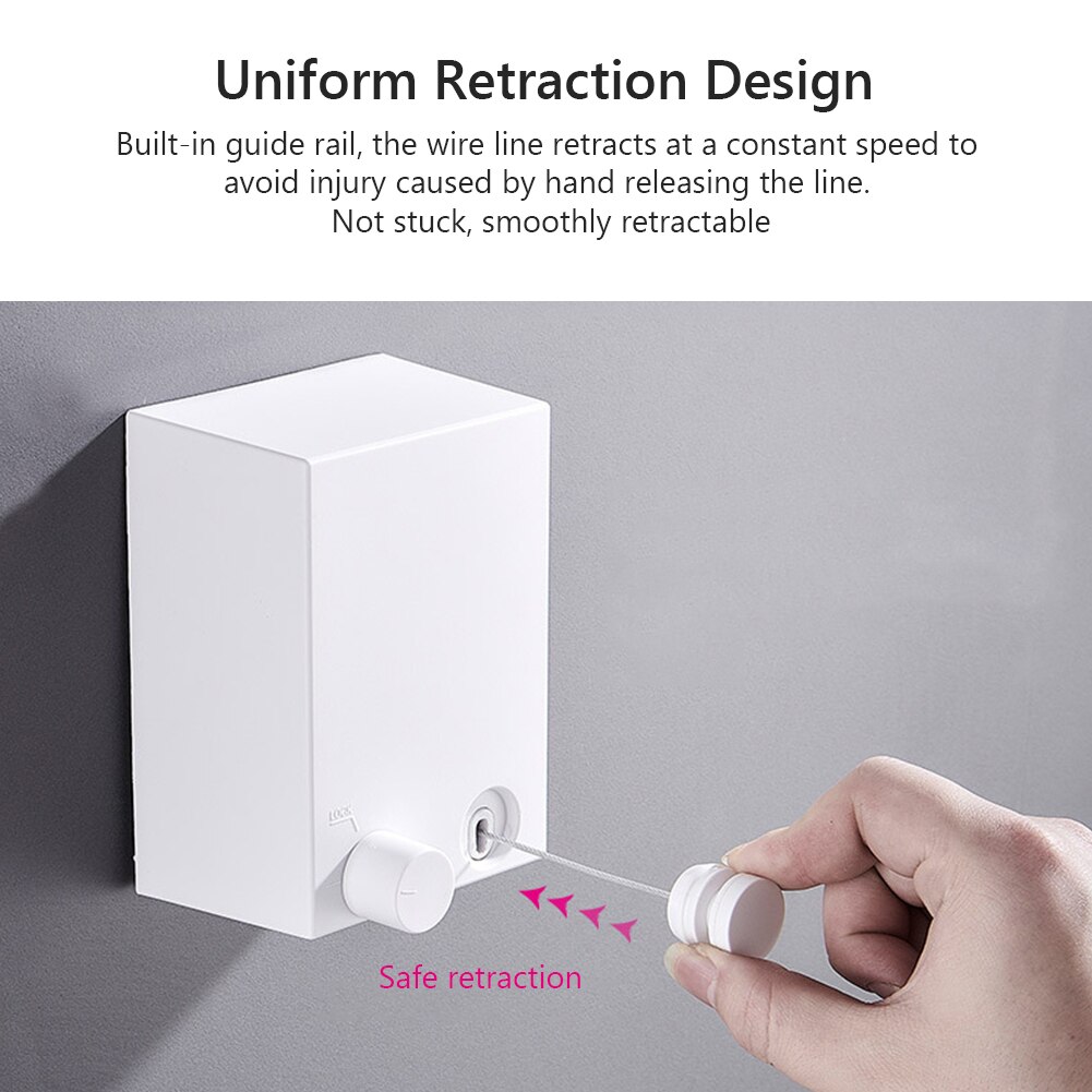 Clothesline Wall Stretch Washing Cloth Line Retractable Outdoor Indoor Dryer Laundry Hanger Contraction Bathroom Accessories