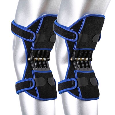 Almohadillas para soporte de articulaciones, 1 par, almohadilla de escalada transpirable, almohadillas para soporte de rodilla, estabilizador potente de rebote para rodilla para exteriores: 1 pair blue