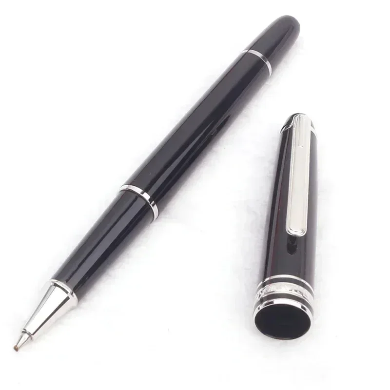 Monte Meisterstuck Coleção Esferográfica de Resina Preta MB Rollerball Canetas Revestidas de Platina Número da Série 163 dar Caneta Blance