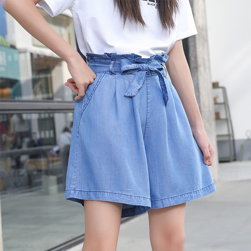 Zomer Jeans Shorts Meisjes Broek Elastische Taille Broek Tieners Meisjes Broek Effen Kleur Kinderen Katoenen Broek Tiener Kleding