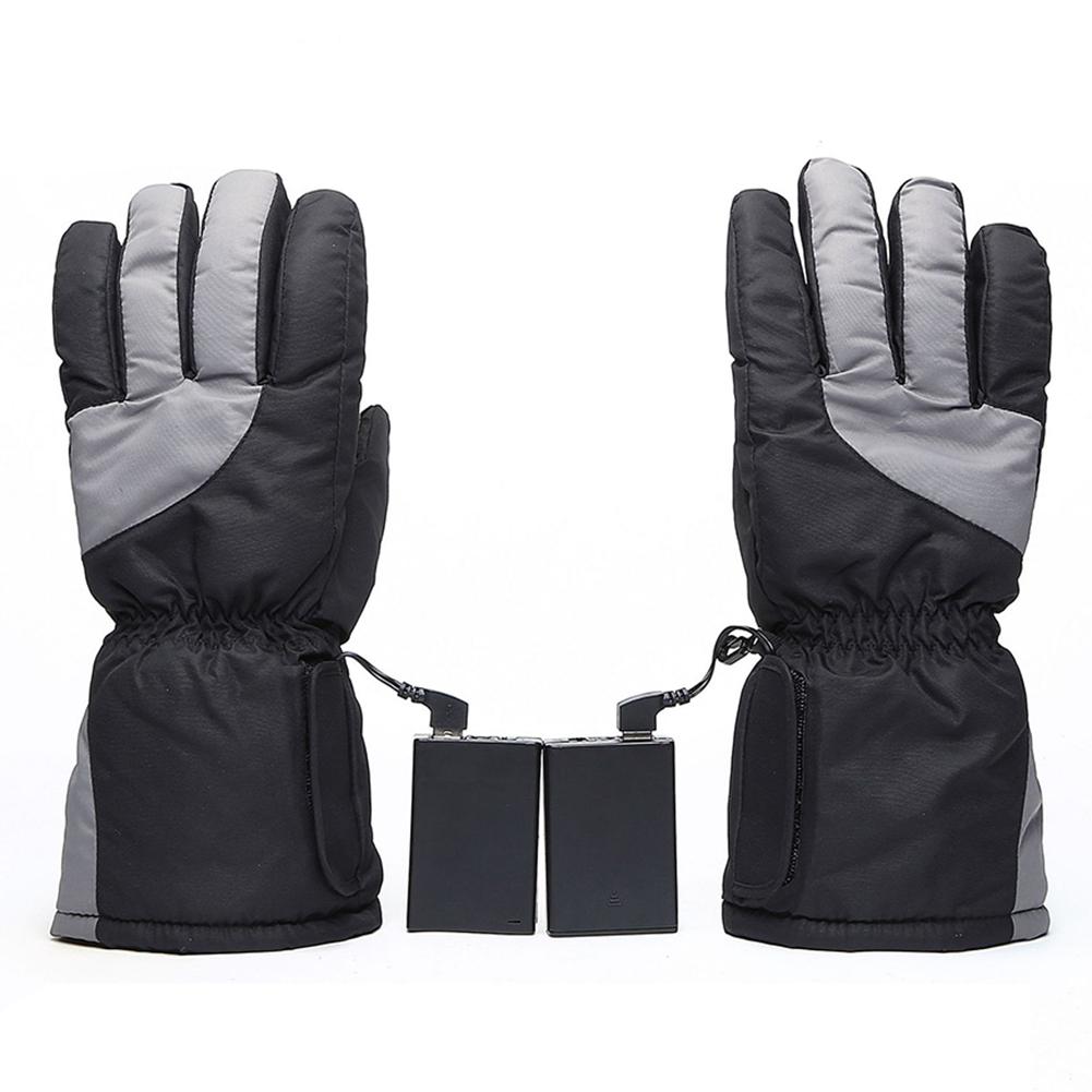 Ski Handschoenen USB Elektrische Verwarming Vinger Handschoenen Dikke Verwarmde Wasbaar Handschoenen Voor Outdoor Verwarmde Ski Waterdichte Lithium Batterij: Default Title