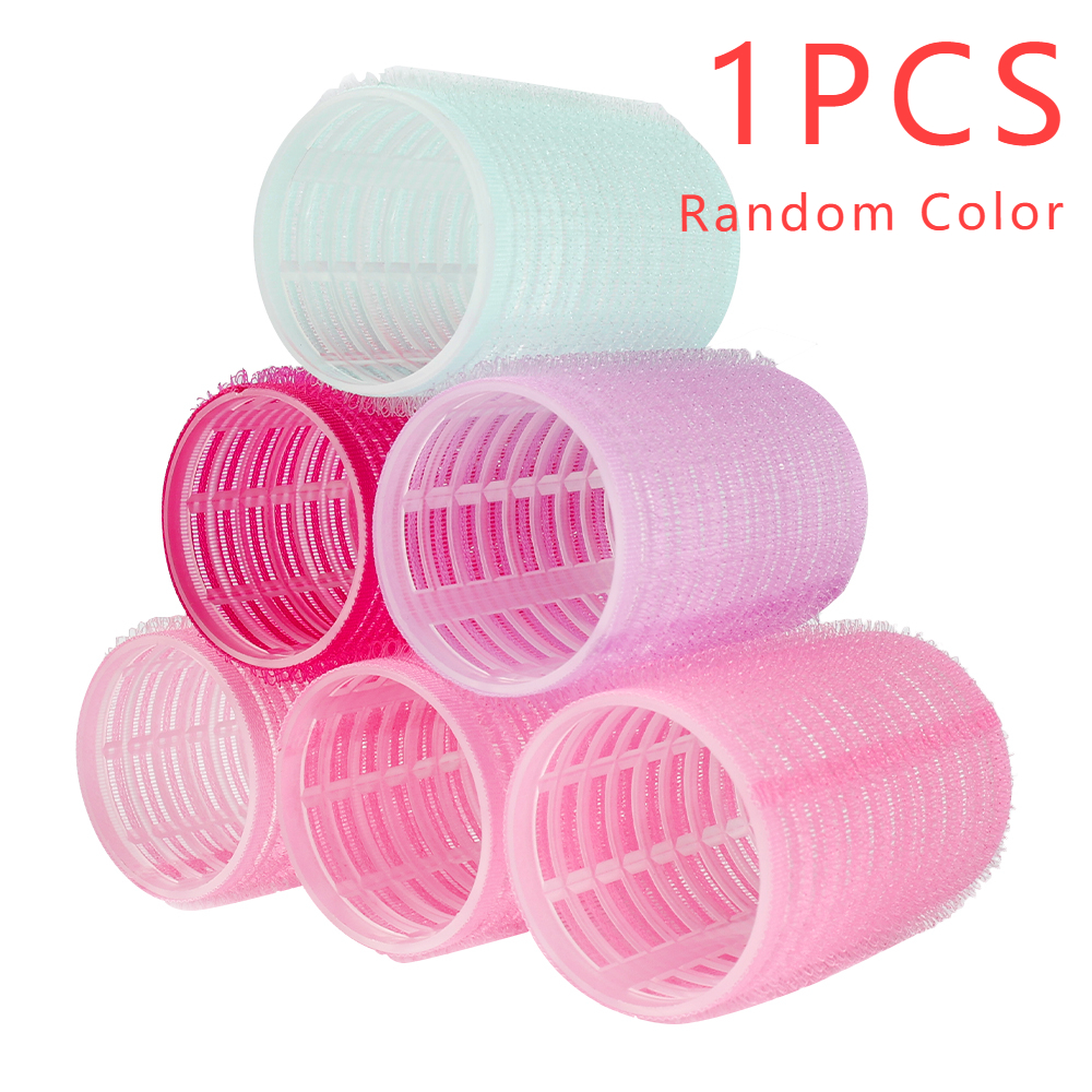 Rodillos para el cabello con agarre automático sin calor, rizadores para el cabello sin calor, flequillo, volumen, gancho y bucle autoadhesivo, accesorio para peinados DIY para mujer: Negro
