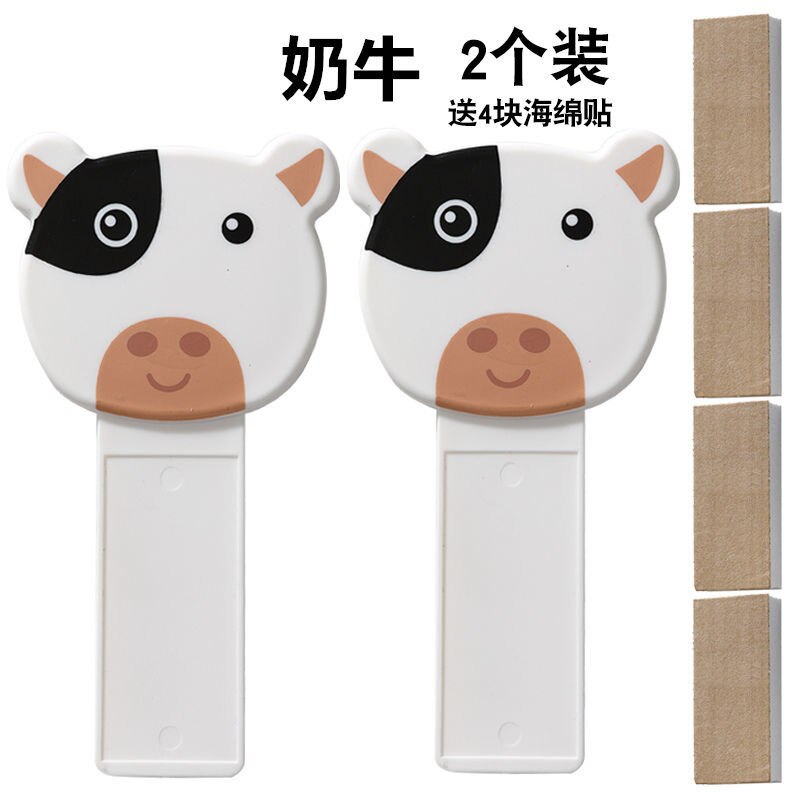 2Pc Cartoon Draagbare Nordic Transparante Wc-bril Lifter Wc Lifting Apparaat Raak Wc-deksel Handvat Wc Accessoires: cow 2pcs