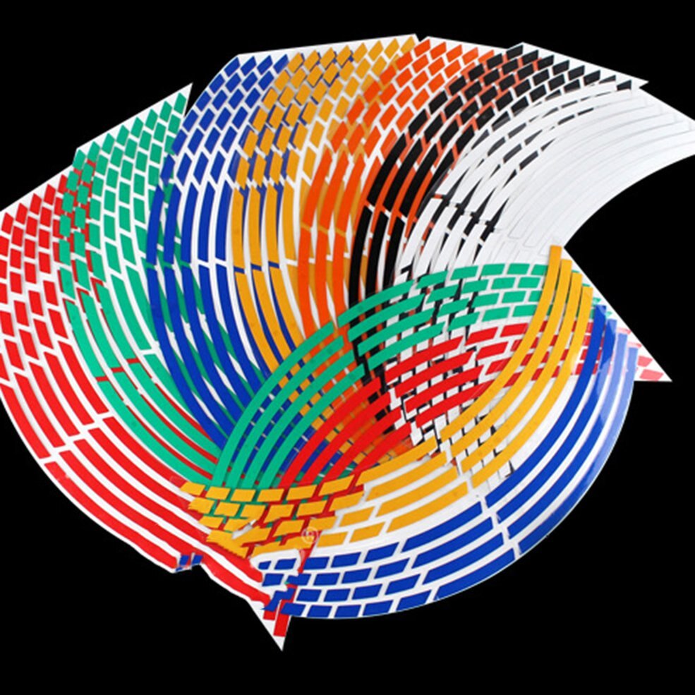 Wheel Stripes Decals for Motorcycle Wheels Accessory Sticker Kits Fluorescent Motorcycle Rim Tape Stickers