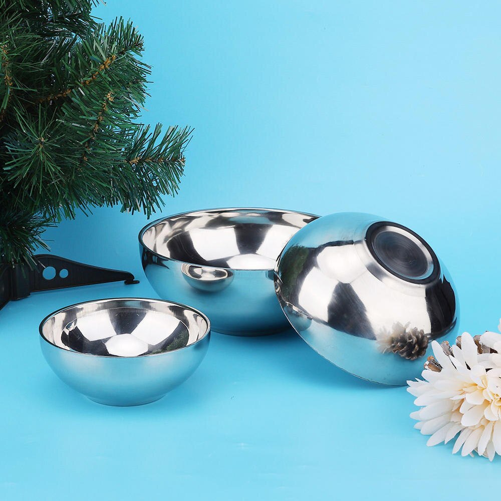 Stainless Steel Mixing Bowls Non Slip Nesting Whisking Bowls Set Mixing Bowls For Salad Cooking Baking