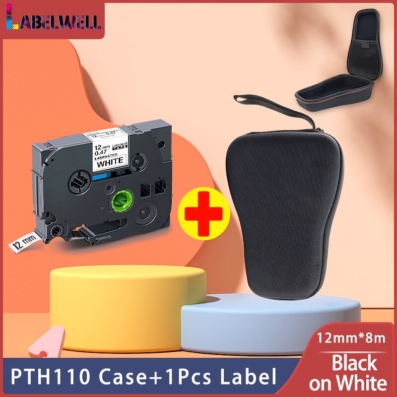 Eva Printer Case Voor Brother P Touch PT-H110 PTH110 Label Maker Waterdichte Beschermende Draagtas Met 12Mm Gelamineerd Label: PTH110 Case-1Tape