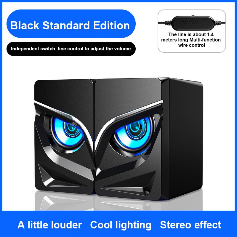 Colorful LED Light USB Wired Computer Speakers Bass Stereo Subwoofer Speaker For Phones Laptop PC Home Theater Speakers