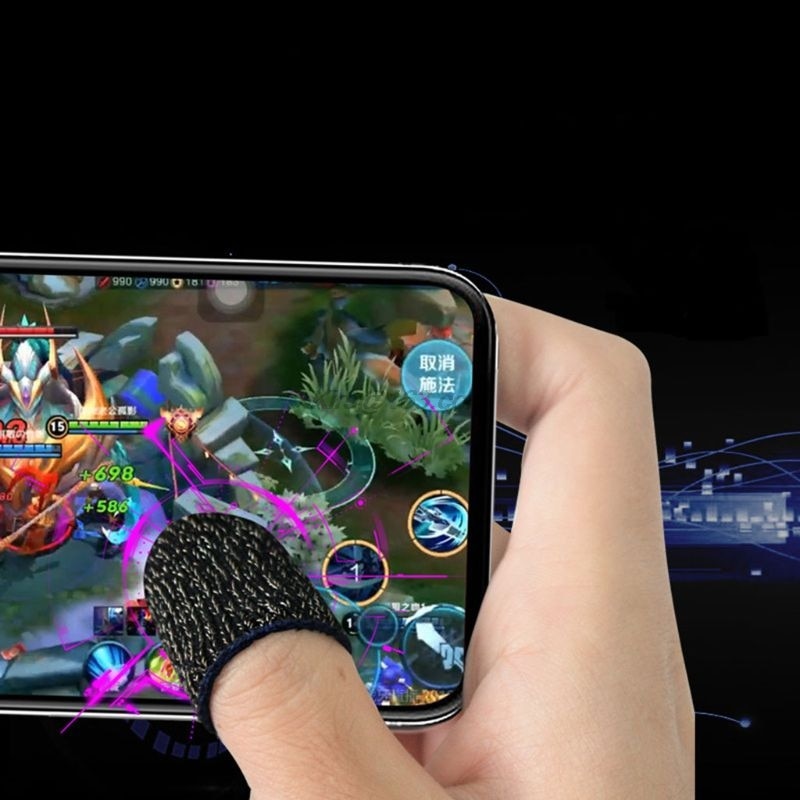 1 paar Schweiß-Proof Gestrickte Stoff Finger Abdeckung Spiel Touchscreen Finger Ärmeln
