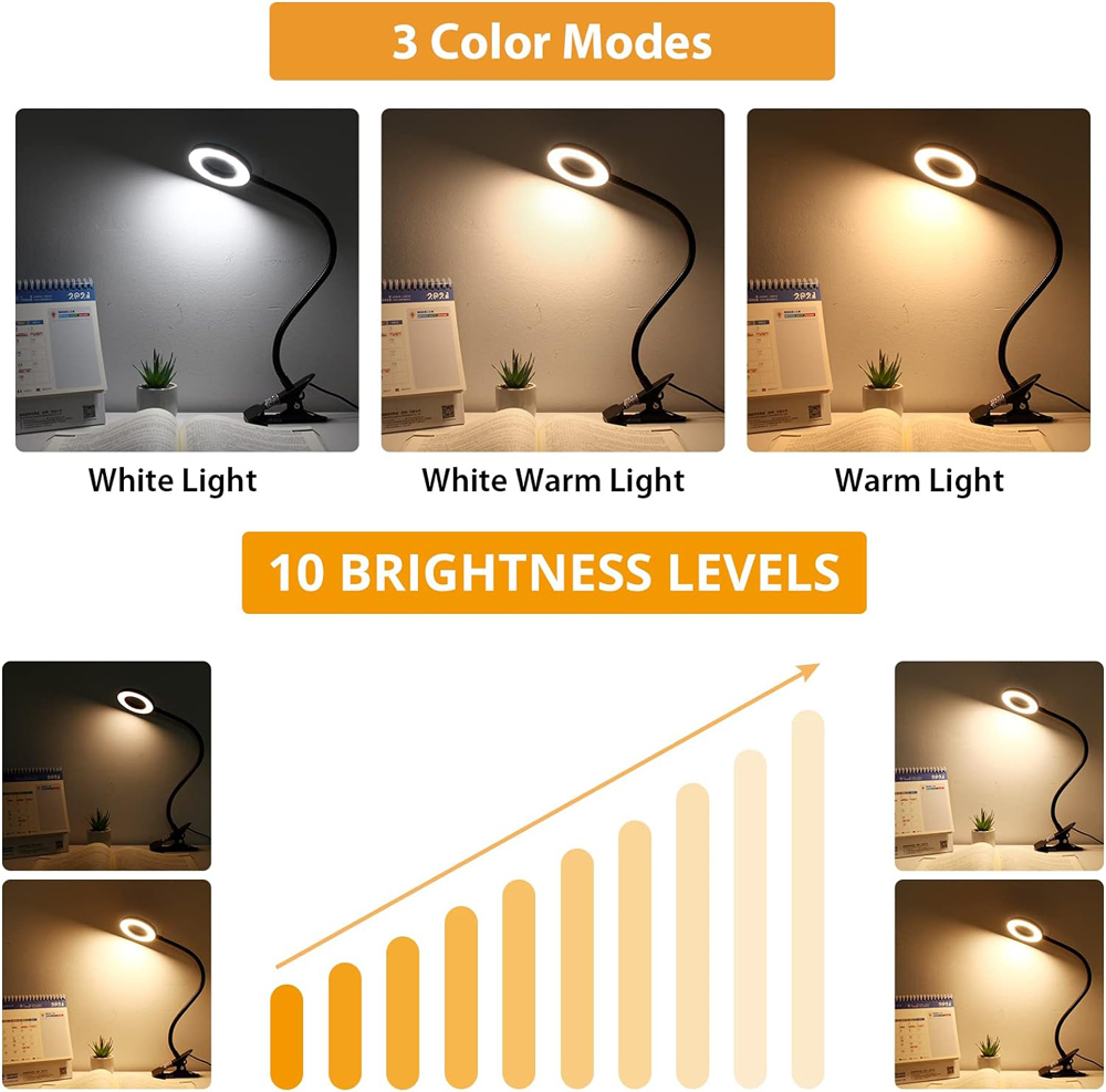 360 ° Flexibele 48 LED's Clip-on Bureaulamp Zwanenhals Leestafel Licht Oogverzorgende USB Klem Boeken Nachtlampje Studie Leeslamp
