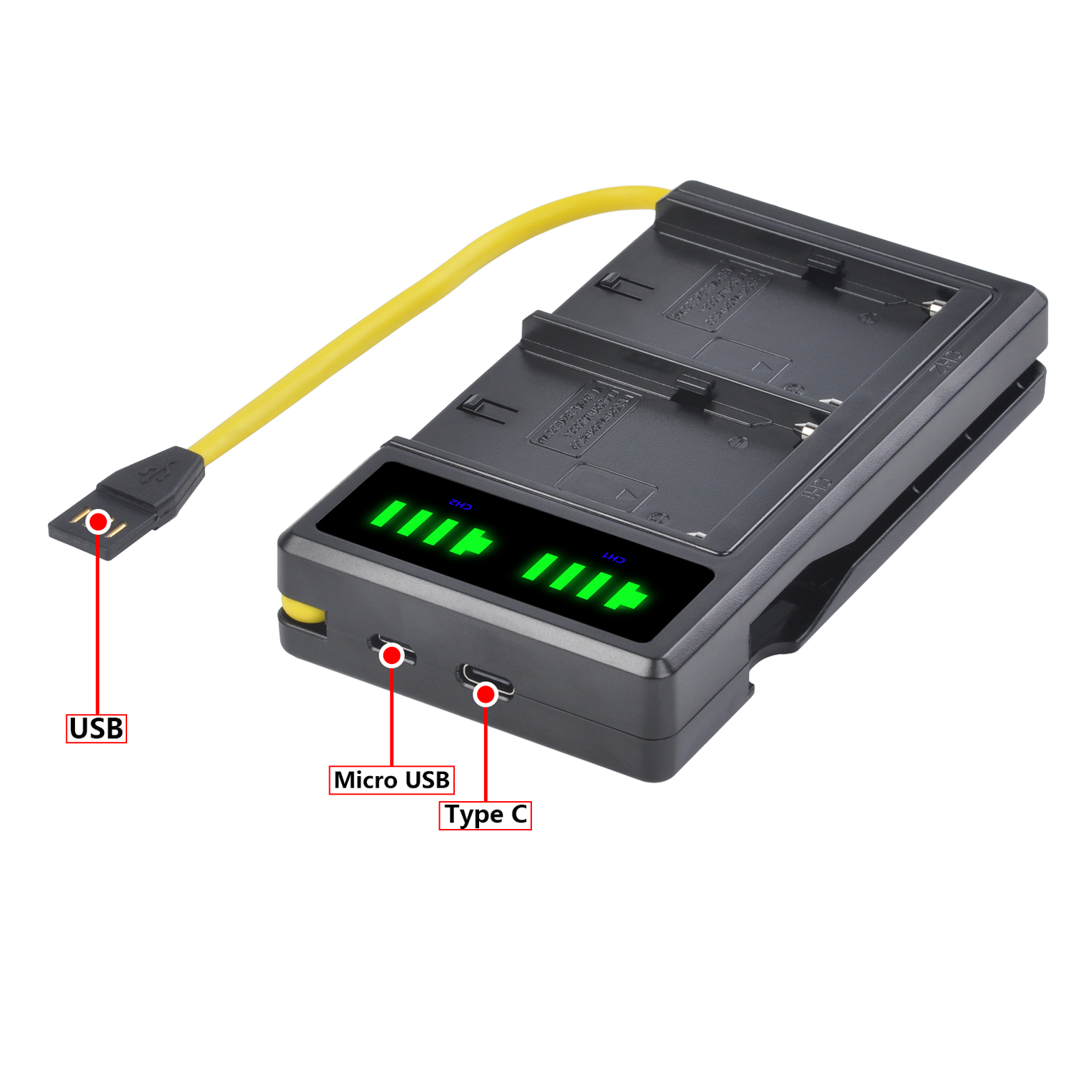 Batmax NP-F550 NP-F570 F550 Batterij + Led Usb Dual Charger Voor Yongnuo Godox Led Video Licht YN300 Ii YN300 Iii YN600 Air T119S