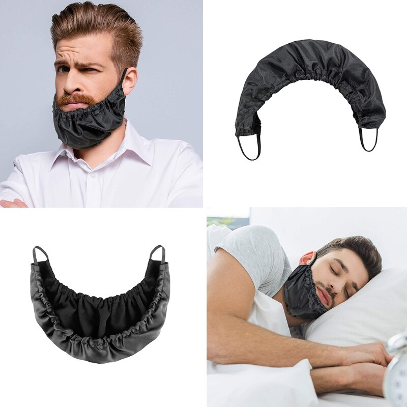1Pc Mens Black Beard Bandana Cover Facial Apron Guard Cap Blocking Droplets Bedtime Bib Bonnet Rag Protector with Elastic G99E