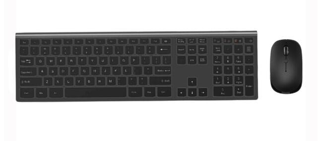 SeenDa 2.4G Wireless Keyboard Mouse Combos for Laptop Desktop Scissors Switch Keyboard Set for Windows Full Size Keyboard: Black