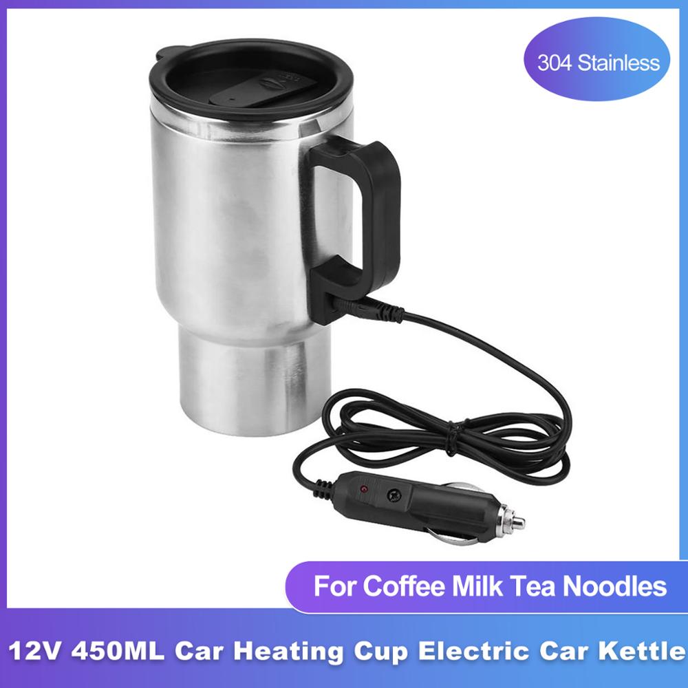 Auto Verwarming Cup Waterkoker Kokend Rvs 12 V Elektrische Thermos Boiler Waterkoker Draagbare 500Ml Reizen Koffie mok