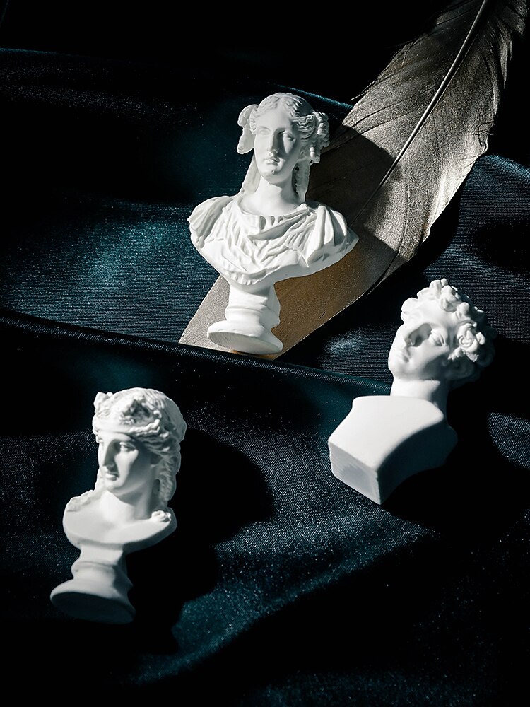 Modelo de yeso, mitología griega, Giuliano, Apollo, Venus, Soraka, cabeza de resina, sesión de fotos, fondo decorativo, accesorios de fotografía