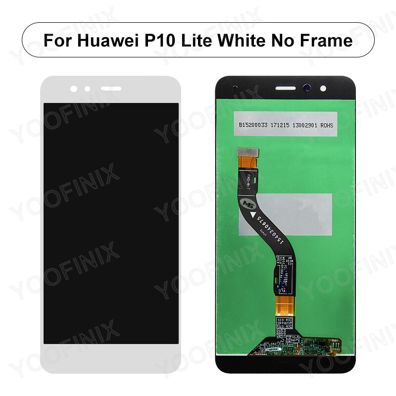 Voor Huawei P10 Lite Lcd WAS-LX1 WAS-LX2 WAS-LX3 WAS-LX1A Touch Screen Digitizer Vervanging Deel Voor Huawei P10 Lite Display: White no Frame