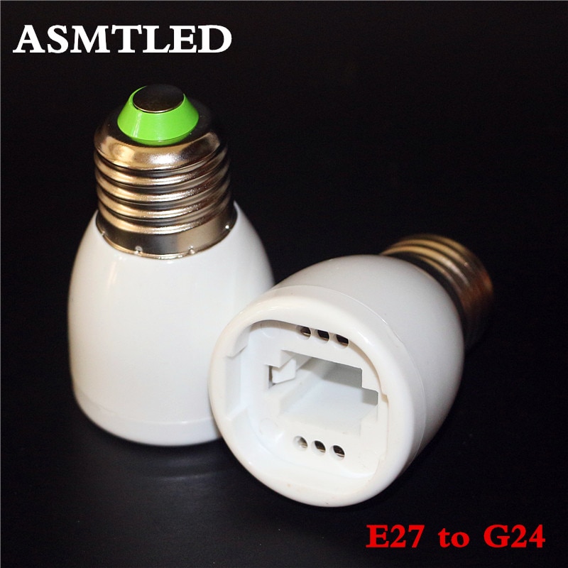ASMTLED 1 stks Wit E27 naar G24 Brandvertragende PBT led adapter converter g25 om e27 bulb Socket Base houder adapter 2pin