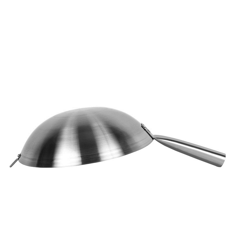 1.6mm tyk rustfrit stål håndtag stegepande kinesisk jern wok håndlavet wok pan non stick gaskomfur køkkengrej rund bund wok