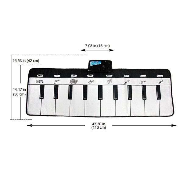 Premium piano dansmatta rolig musikalisk step 'n' play matta för barn - framför klassiska låtar med fötterna - bra idé för