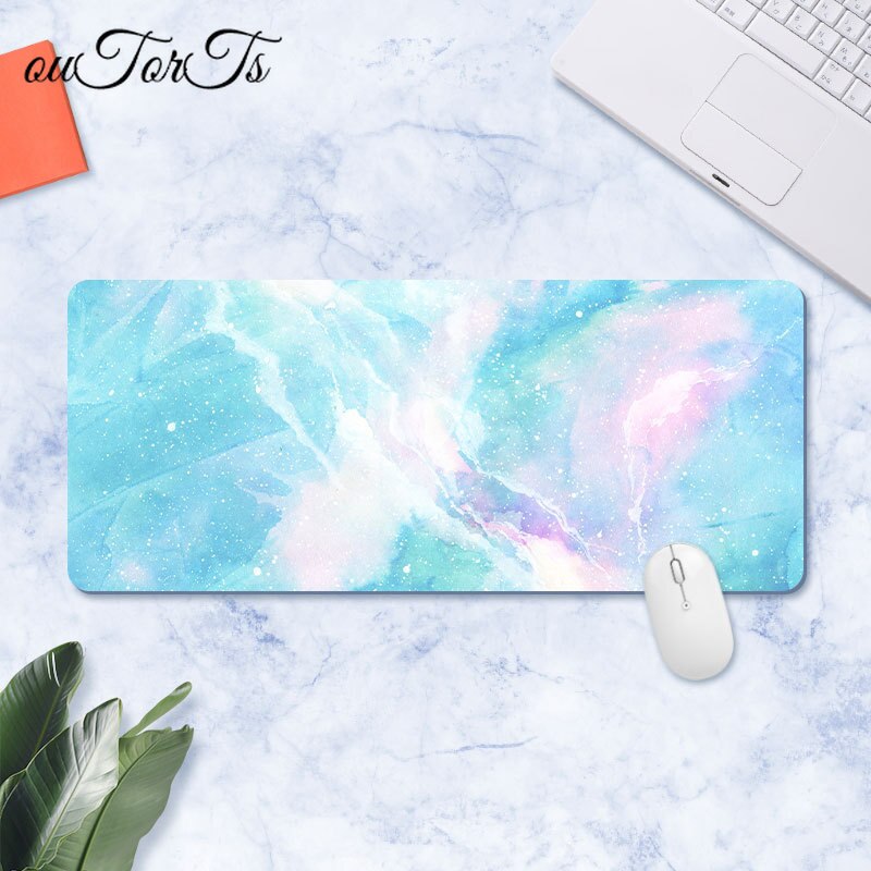 Mouse Pad Gamer Waterproof Large Marble Desk Pad Kawaii Desk Mat Computer Keyboard Table Decoration Cover Gaming Player Mice Mat: 300x800x2mm 22