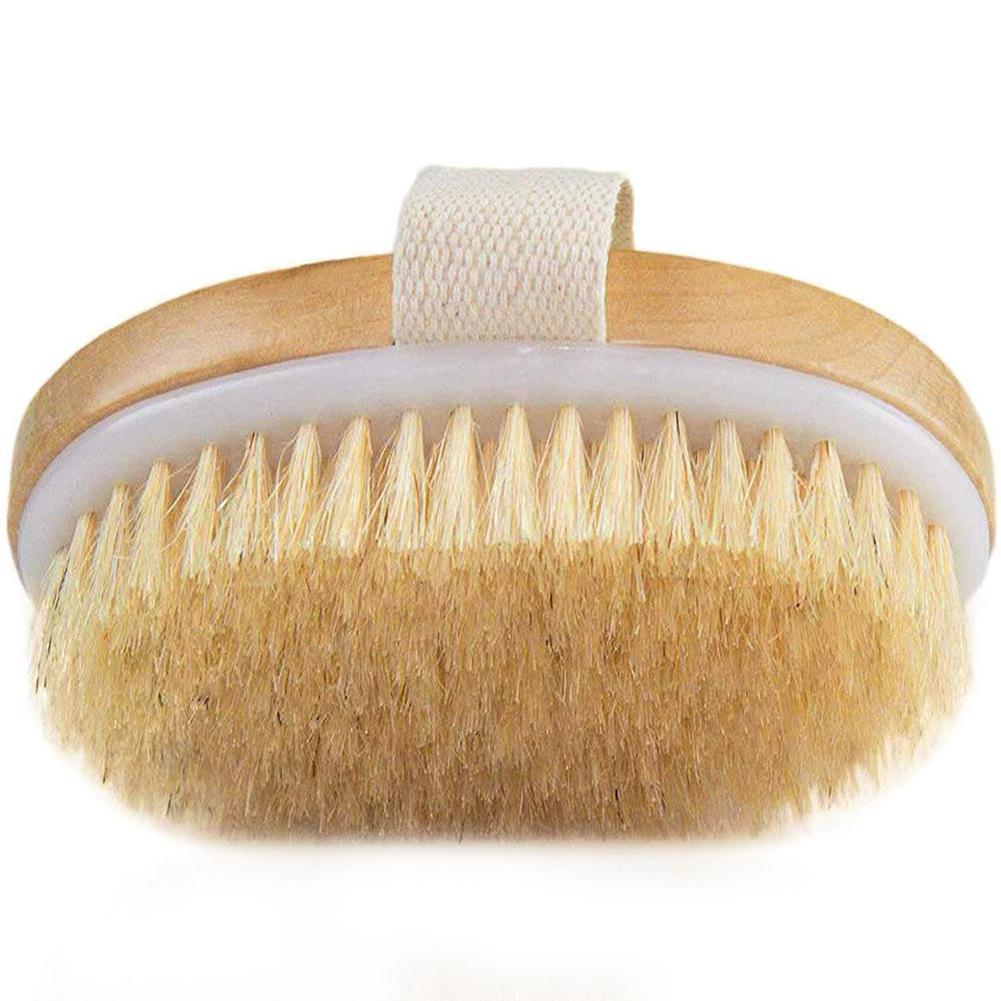 Baden Borstel Droge Huid Lichaam Zachte Natuurlijke Haren Spa Borstel Zonder Handvat Houten Bad Douche Brush Spa Exfoliërende Body Borstel