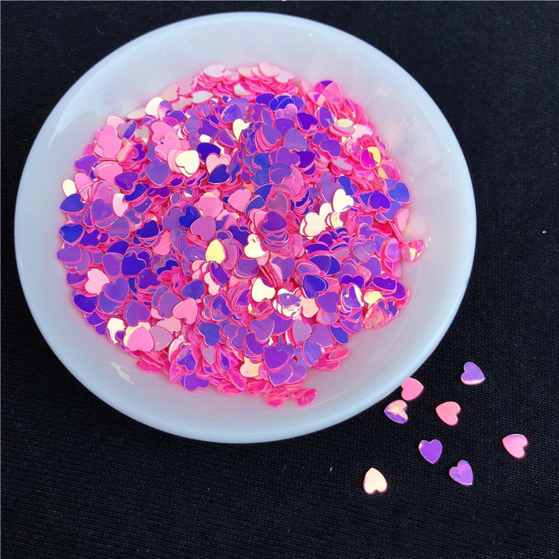 10g/bag Pink Heart Shaped Slices Filler For Nails Art Tips Slime Sequin For Kids Lizun DIY Slime Accessories Supplies Decoration