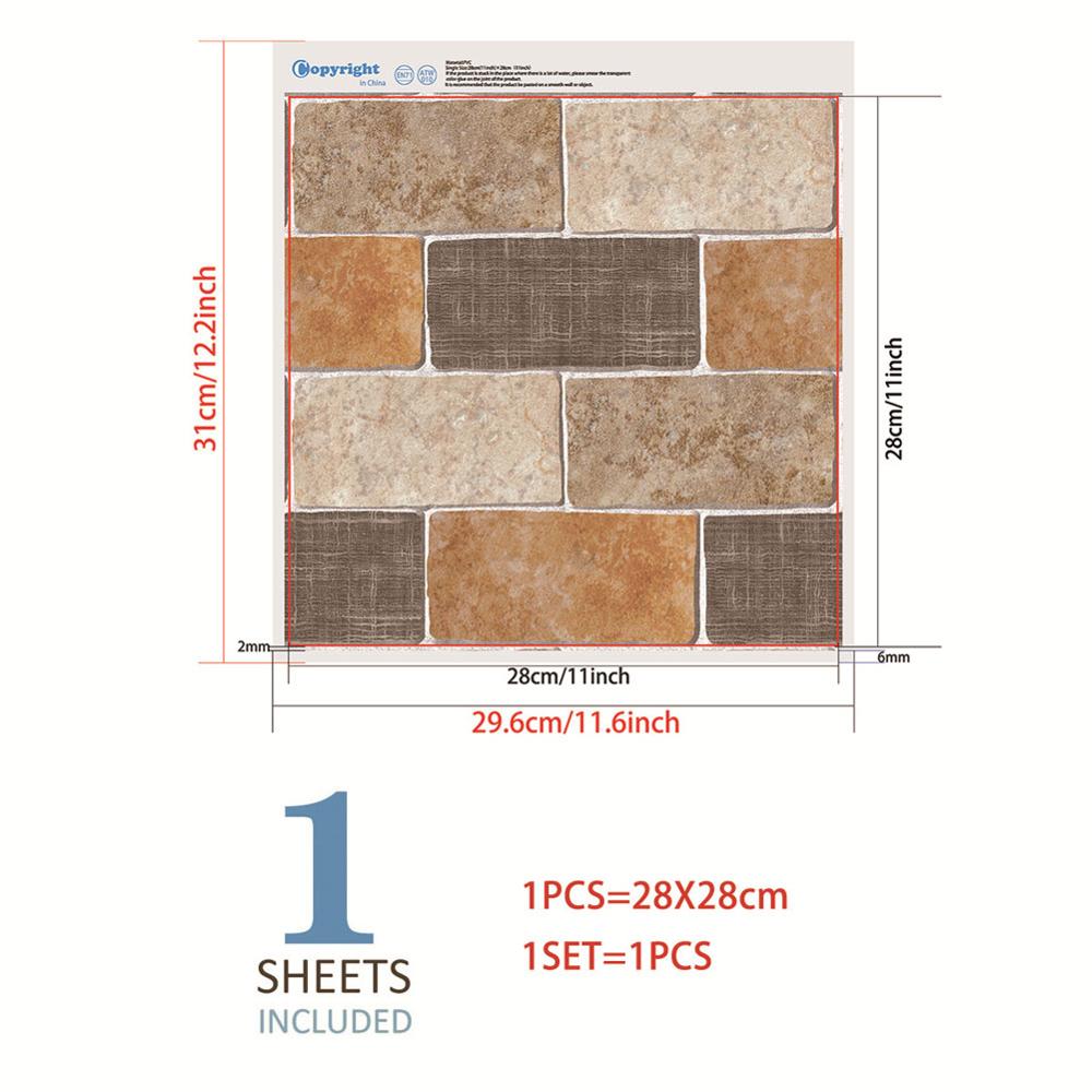 3D Rectangular stone texture wall sticker living room kitchen decorations wallpaper home background Seamless stitching stickers