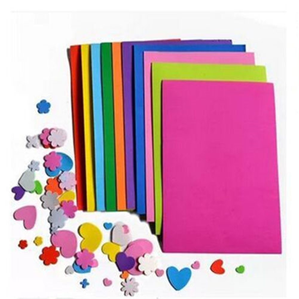 10 Sheets Multicolor A4 Paper Kids Handmade Diy Hand Crafts Color Paper Sponge Foam Paper