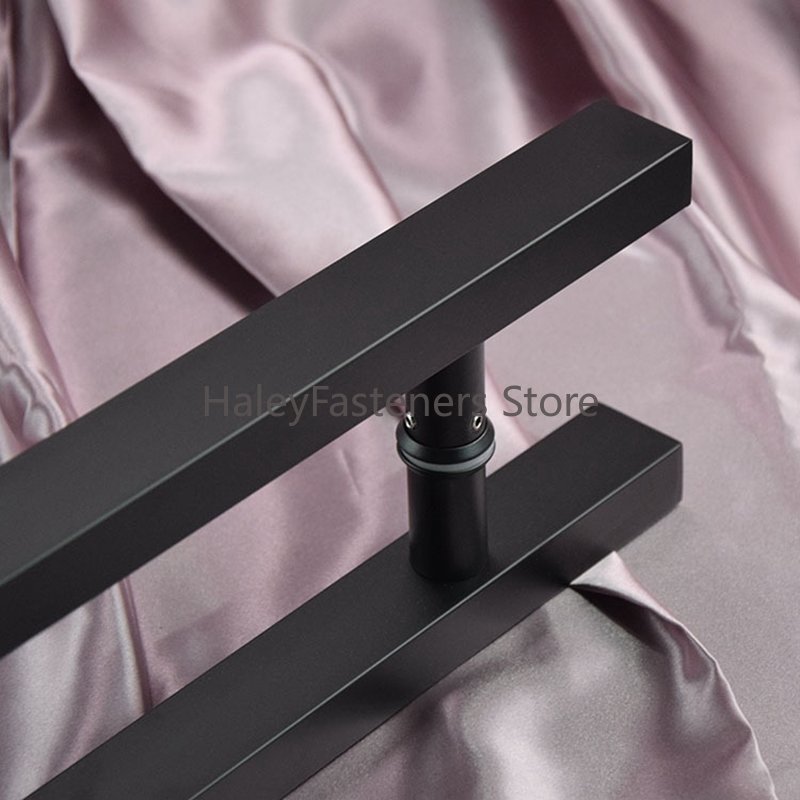 Manija de puerta de vidrio/madera de acero inoxidable negro mate