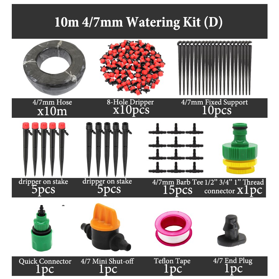 50M 40M 30M 5M Garden Drip Irrgation Kits System Home Automatic Watering Plants Device Adjustable Dripper Fittings Tap Adapter: DxSDL015J