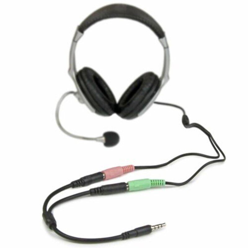 Adaptador transmisor de , conector Jack de 3,5mm para auriculares estéreo, Audio macho a 2 hembra, micrófono TRRS Y Cable divisor
