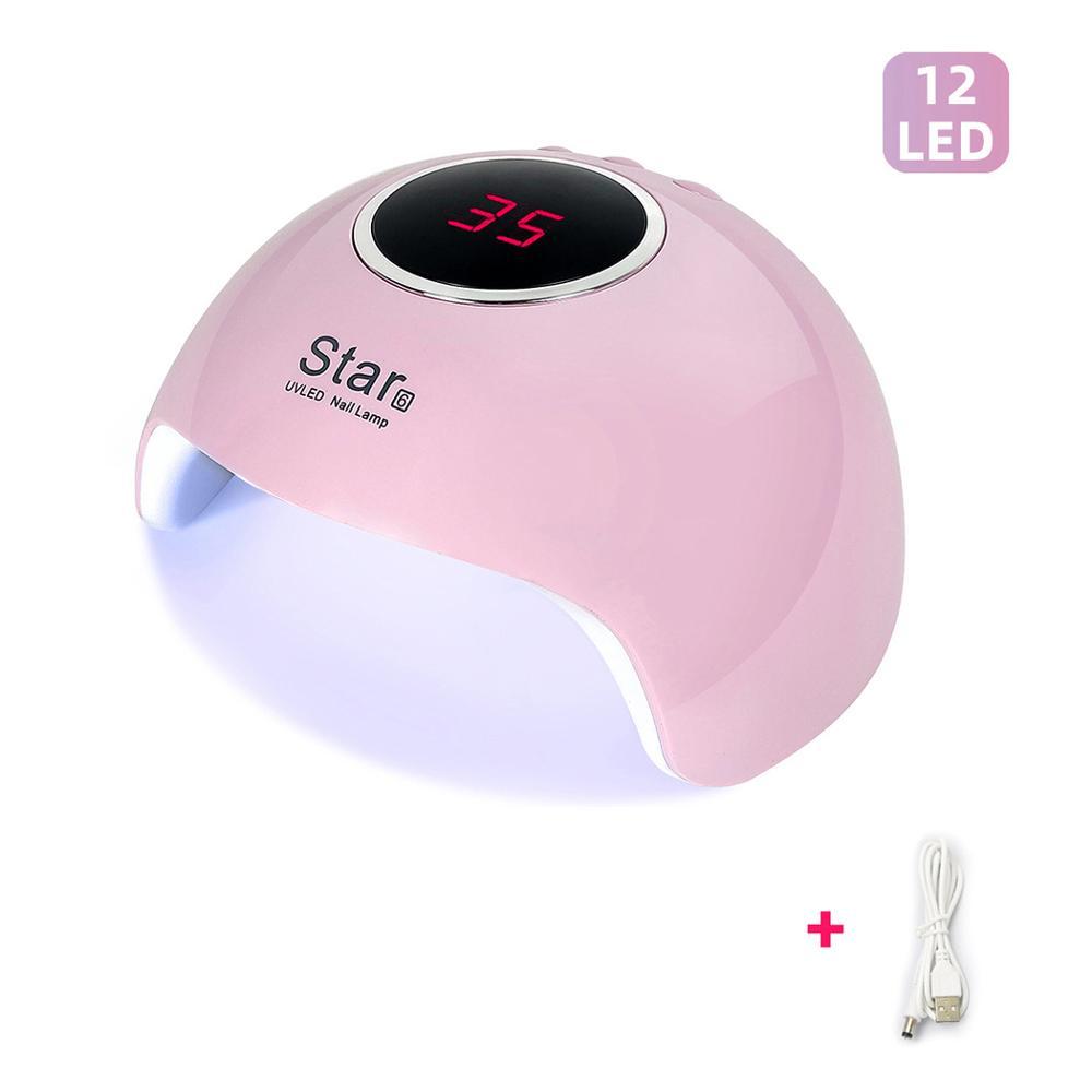 Ster 6 Nail Droger Uv Nagels Lamp Voor Manicure Droog Nail Drogen Gel Ijs Polish Lamp 12 Led Auto Sensor 30 S 60 S 90 S Nail Art Gereedschap: Default Title