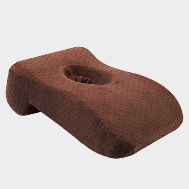 Memory Foam Nap Pillow Office Noon Sleeping Pillow School Table Desk Pillow Breathable With Hole for Face Down Sleeper HM005: Velvet Mocha