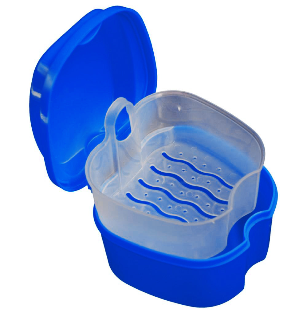 #H40 Denture Bath Box Cleaning Teeth Case False Teeth Storage Box With Hanging Net Container Container Denture Boxs