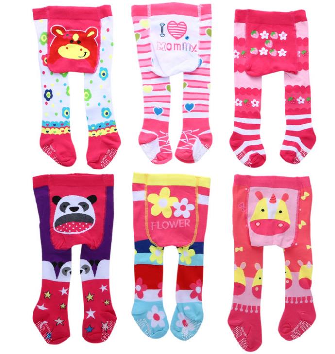 0-6 Maanden Baby Ademend Zweetabsorberende Stroefheid Kousen Puur Katoen Cartoon Leuke Meisje Jongen Zuigeling Panty 3psc /Lot