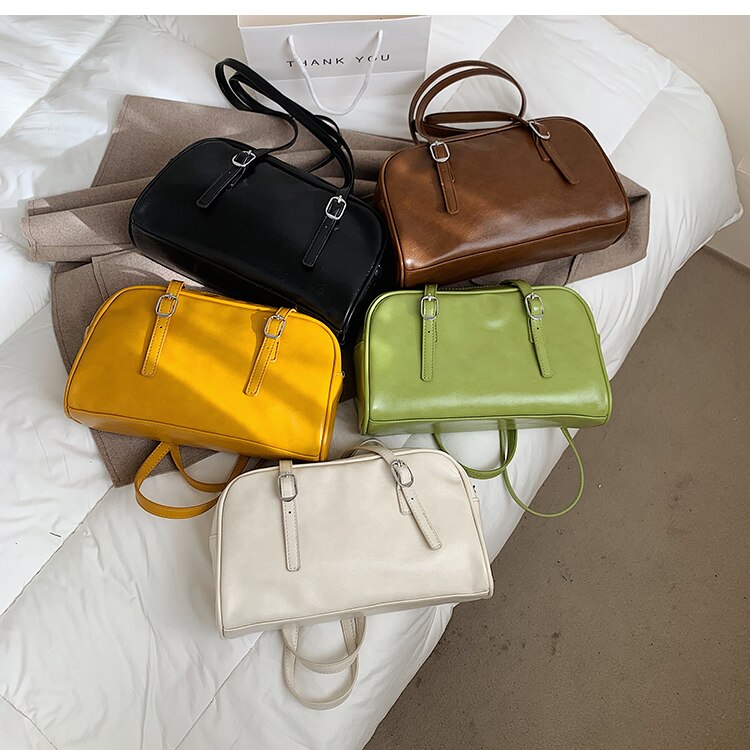 Jahrgang damen-schultertasche aus pu-leder, grün, geräumig, Ideal für Höhle alltag