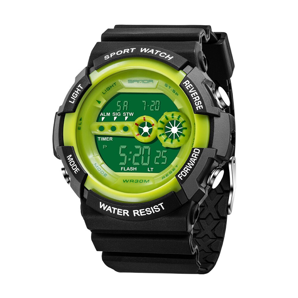 Heren Sport Horloge Led Digitale Datum Alarm Display Waterdichte Horloges Mannelijke Multifunctionele Elektronische Pols Klok Reloj Hombre Homme: Yellow 